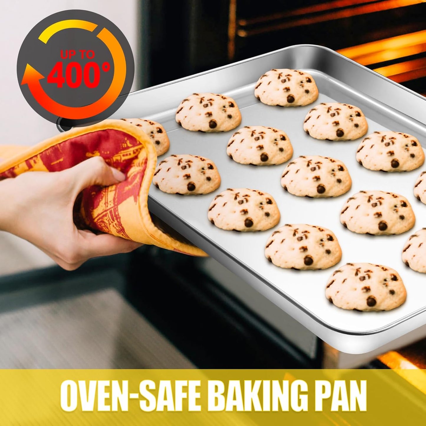 Terlulu Stainless Steel Baking Sheet Set - Nonstick Cookie & Half Sheet Pan, 2-Piece 17.3'' x 12.3''
