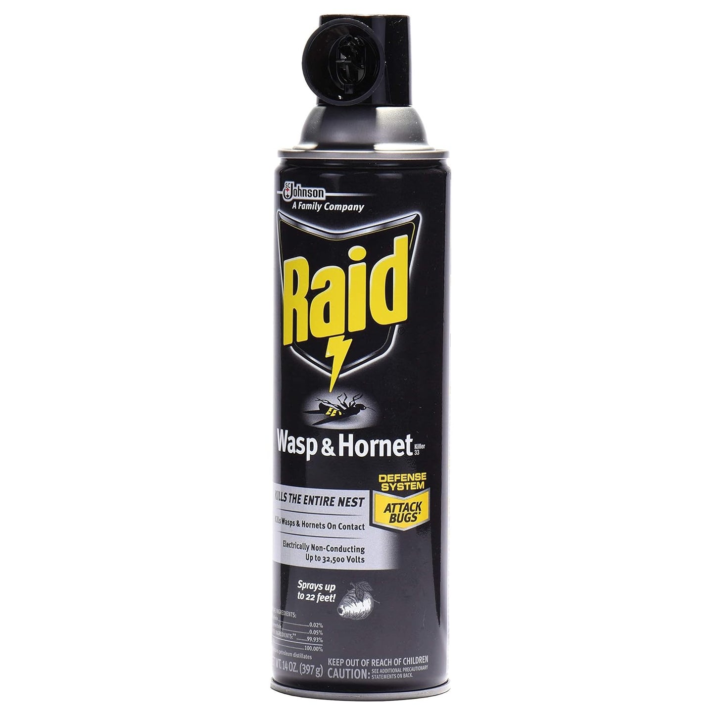 Raid Wasp Hornet Killer Spray - Powerful Insecticide for Fast Action | 14 Ounce (Pack of 4)