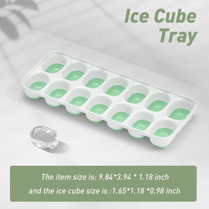 Skiennix Ice Cube Tray - Durable Stackable 28-Cube Design with Removable Lids | Easy-Release Plastic & Silicone