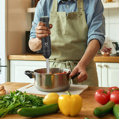 UTALENT Cordless Hand Blender - Variable Speed Immersion Blender with Chopper & Whisk | Black, 500ml & 600ml