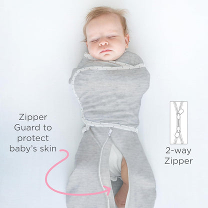 SwaddleDesigns 6-Way Omni Swaddle Sack - Arms Up Design for Newborns | Enhances Sleep, 12-18 lbs, Heathered Peach Blush