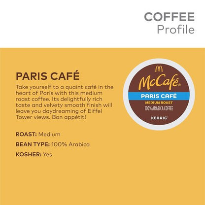 McCafe Single Serve Coffee Pods - Medium Roast Keurig K-Cup | 72 Count for Rich Flavor