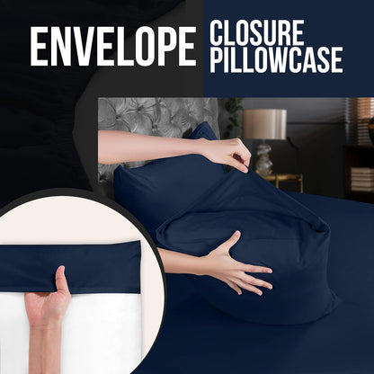 Utopia Bedding Queen Pillow Cases - 12 Pack - Soft Brushed Microfiber | Fade Resistant 20x30 Inches (Navy)