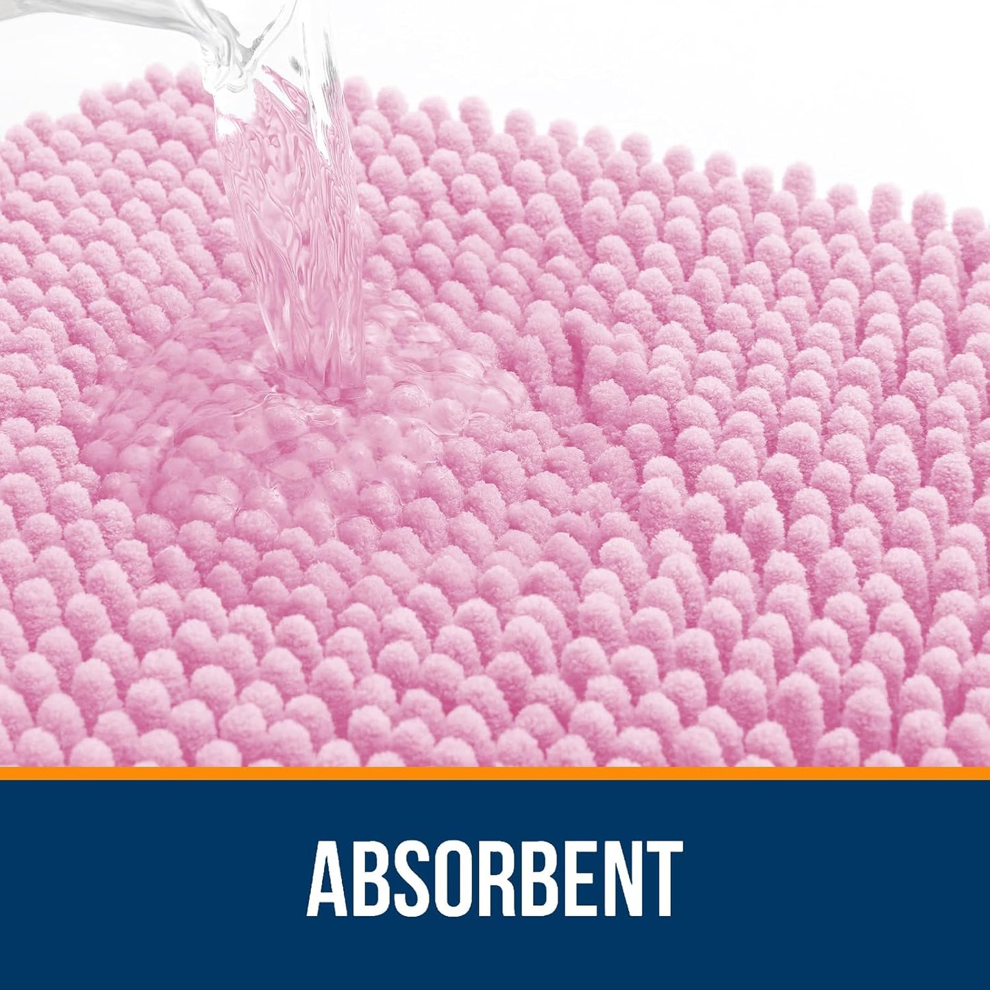 OLANLY Bathroom Rugs - Extra Soft Absorbent Chenille Bath Mats | Quick Dry, Machine Washable, 36x24, Pink
