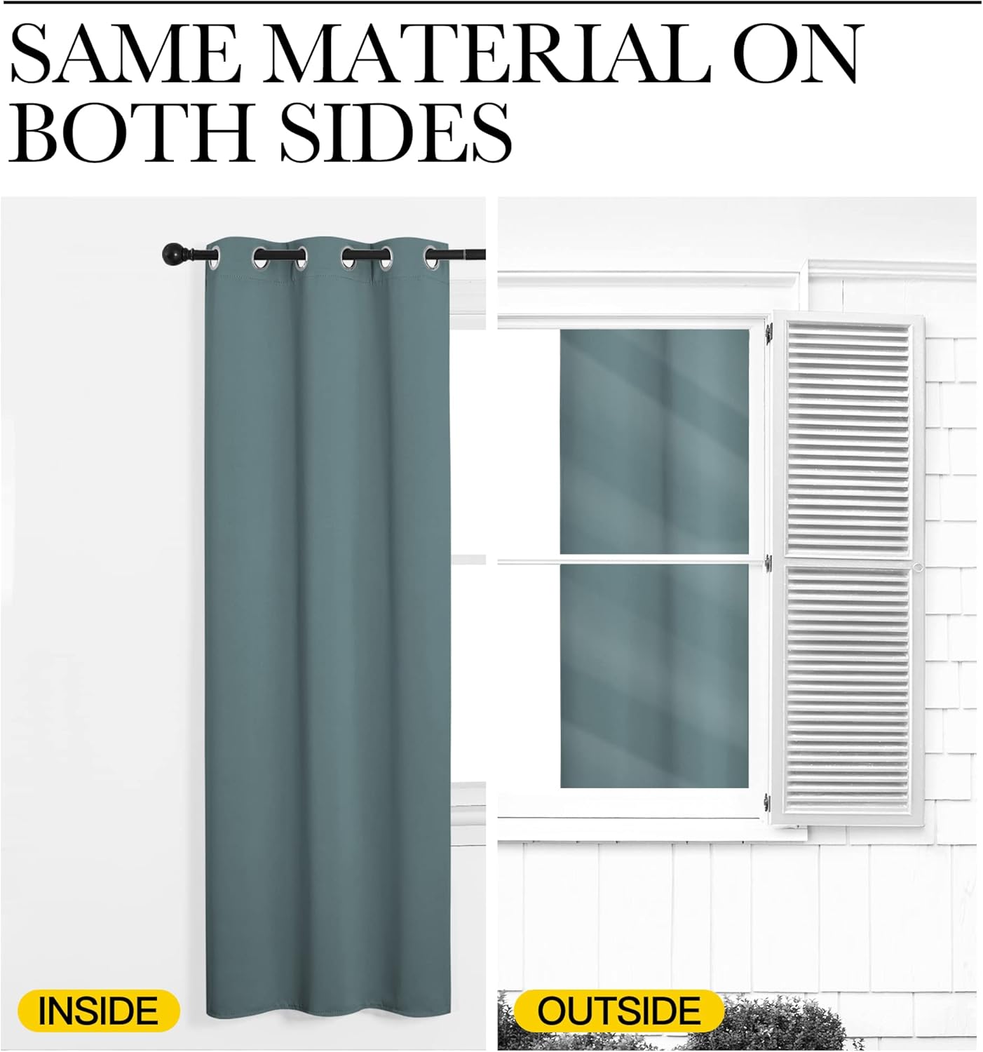 NICETOWN Modern Blackout Curtains - Noise Reducing Thermal Insulated Drapes for Boys' Room | Greyish Blue, 2 Panels, W55 x L90-Inch