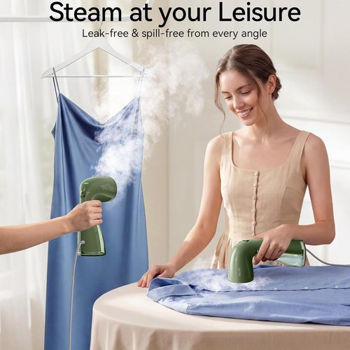 HiLIFE Portable Handheld Clothes Steamer - 240ml Capacity, 700W Strong Steam for Home & Travel | Olive Green