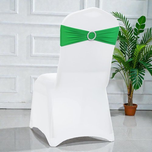 MDS Spandex Chair Sashes - Universal Fit Elastic Bands with Buckle for Weddings & Events | Light Green, Pack of 100