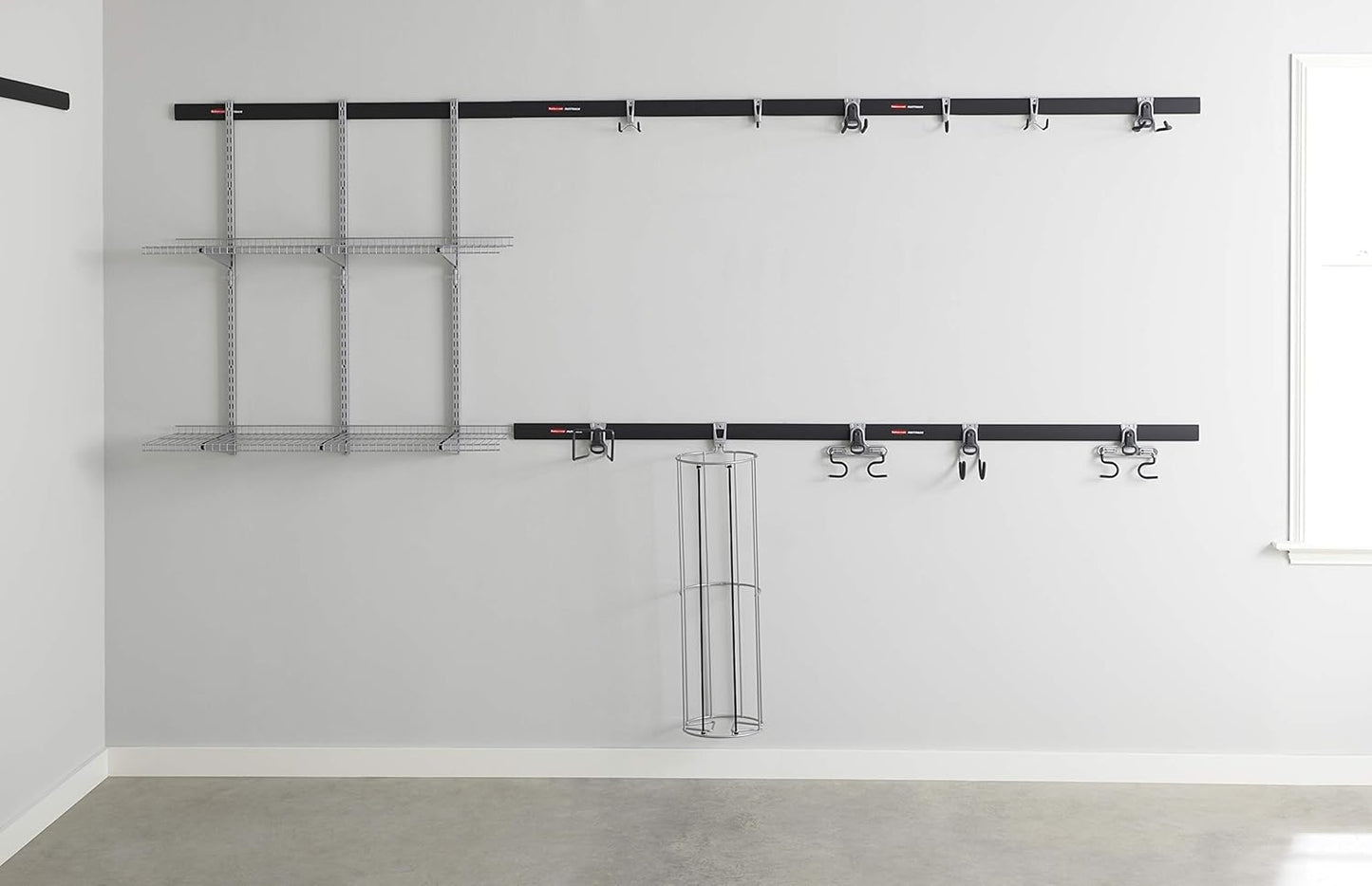 Rubbermaid FastTrack Hooks Kit - Versatile Utility Hooks for Organizing | Black, 3-Piece Set