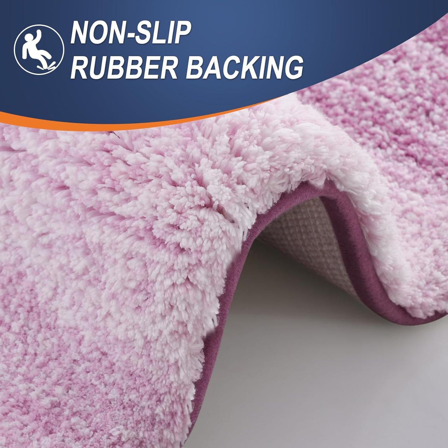 OLANLY Bathroom Rugs - Extra Soft Microfiber Mat 36x24 | Quick Dry, Washable, Rubber Backing, Pinkish-Purple