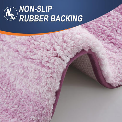 OLANLY Bathroom Rugs - Extra Soft Microfiber Mat with Rubber Backing | Quick Dry, Washable, 30x20, Pinkish-Purple