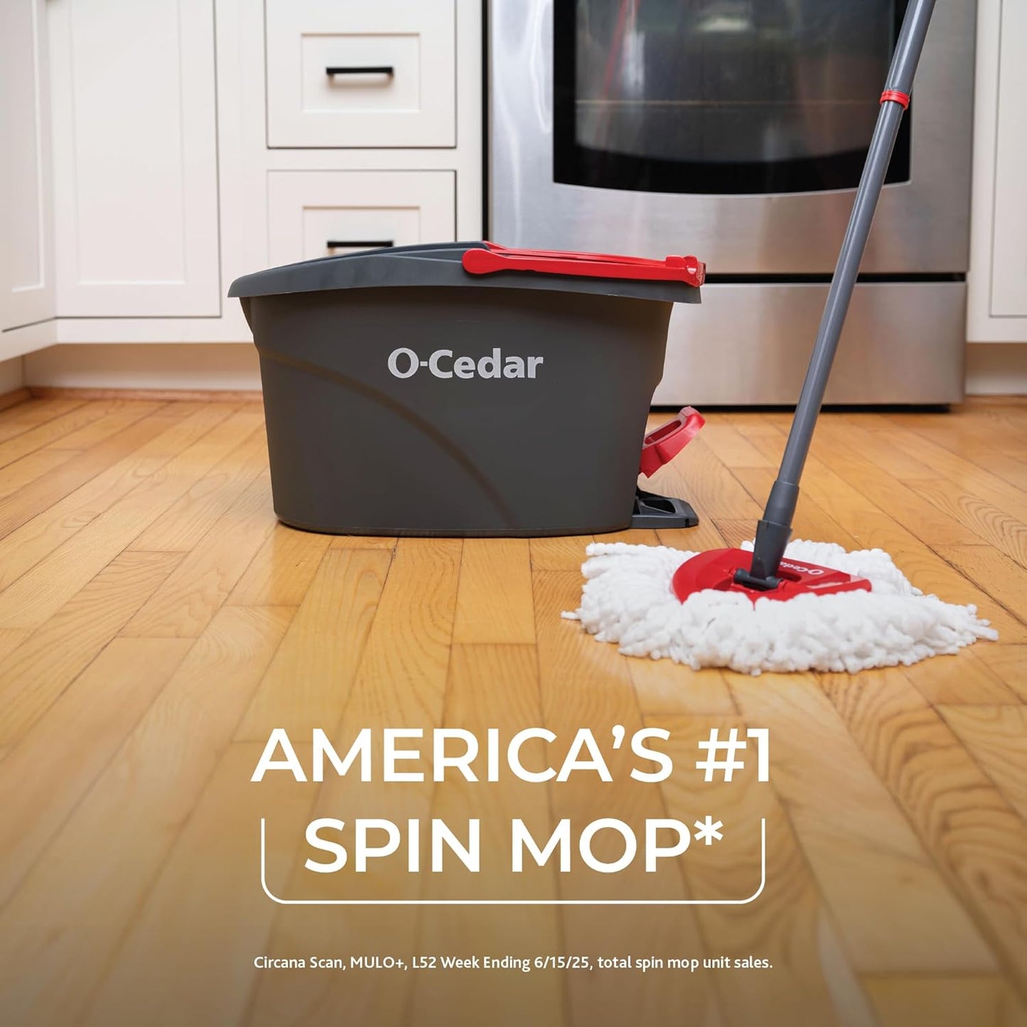 O-Cedar EasyWring Microfiber Spin Mop - Complete Floor Cleaning System with 4 Extra Refills