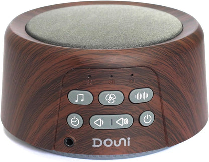 White Noise Machine - Soothing Sleep Sound Therapy with Timer & Memory Function | Brown Wood Grain