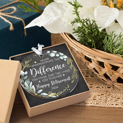 HEXMOZ Retirement Gift - Unique Acrylic Ornament for Women & Men | Perfect 2026 Retirement Keepsake