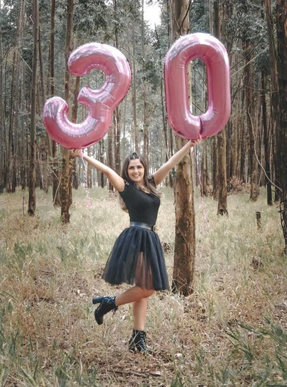 Pearl Pink Huge Number 30 Balloons - 40 Inch Birthday Celebration Decor for 30th Anniversaries