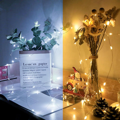 Skiennix 50 Pack Fairy Lights - 7Ft Twinkle String Lights | 20 LED, Battery Operated, Waterproof, Warm White