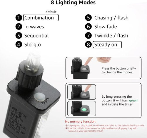 Lighting EVER Plug-In Rope Lights - 100 LED Copper Wire String Lights, 33 ft Cool White 6000K