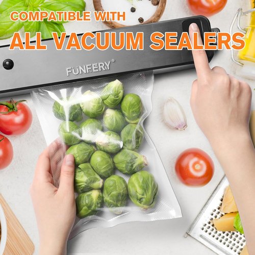 FUNFERY Vacuum Sealer Bags - 200 Quart, 8" x 12" | BPA-Free for Food Storage & Sous Vide Cooking