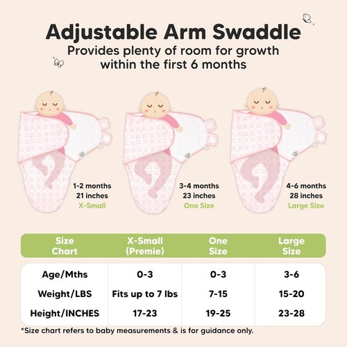 3-Pack Organic Baby Swaddle Sleep Sacks - Soft & Snug Swaddles for Newborns 0-3 Months | Blossom Color