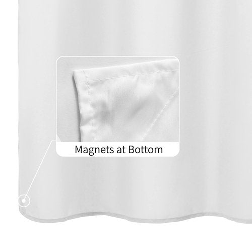 ALYVIA SPRING Extra Long Fabric Shower Curtain Liner Waterproof - 72" x 96", Soft & Lightweight X-Long Shower Curtain with Magnets, Machine Washable - 72x96, White