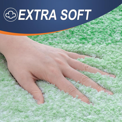 OLANLY Bathroom Runner Rug - Extra Soft Microfiber, Quick Dry & Machine Washable - 70x24, Green