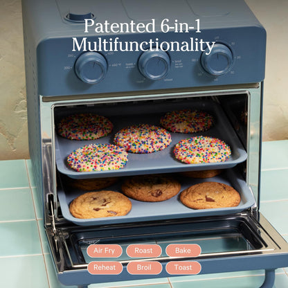 Our Place Wonder Oven Essentials Kit - Extra Air Fryer Basket & Nonstick Bake Pan | Eco-Friendly, Oven Safe | Blue Salt