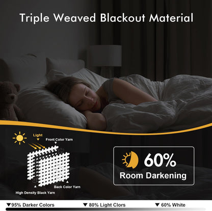 MIULEE Birch Blackout Curtains - Thermal Insulated Room Darkening Drapes | 84-Inch, 2 Panels, Noise Reduction