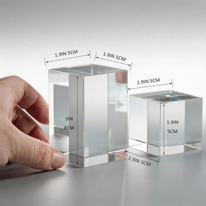 K9 Crystal | Genuine Blank Blocks for Inner Laser Engraving - High Clarity Rectangular & Cube Sizes