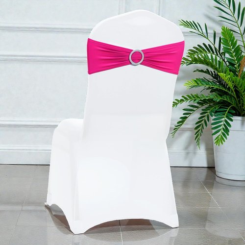 MDS Spandex Chair Sashes - Universal Fit Elastic Stretch Bands with Buckle Slider - Pack of 125 | Magenta