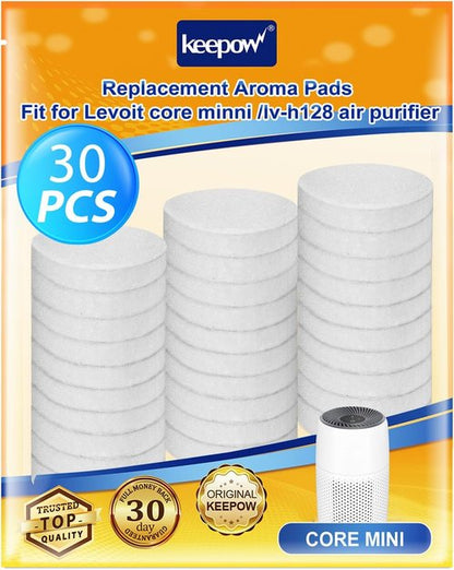 KEEPOW Aroma Pad Refills - 30 Pack Compatible with LEVOIT Core Mini & LV-H128 Air Purifiers
