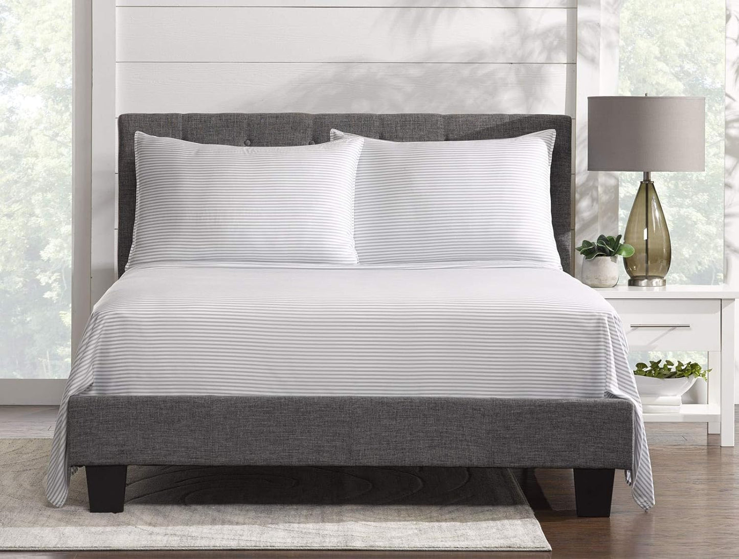 Pure Bamboo California King Sheets - 100% Organic Viscose Bed Sheet Set, Soft & Cooling, Stripes