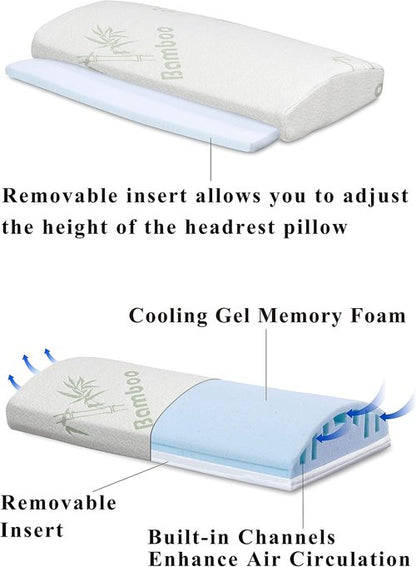 InteVision Extra Large Bed Wedge Pillow - 33" x 30.5" x 7.5" | Memory Foam for Acid Reflux & Snoring Relief
