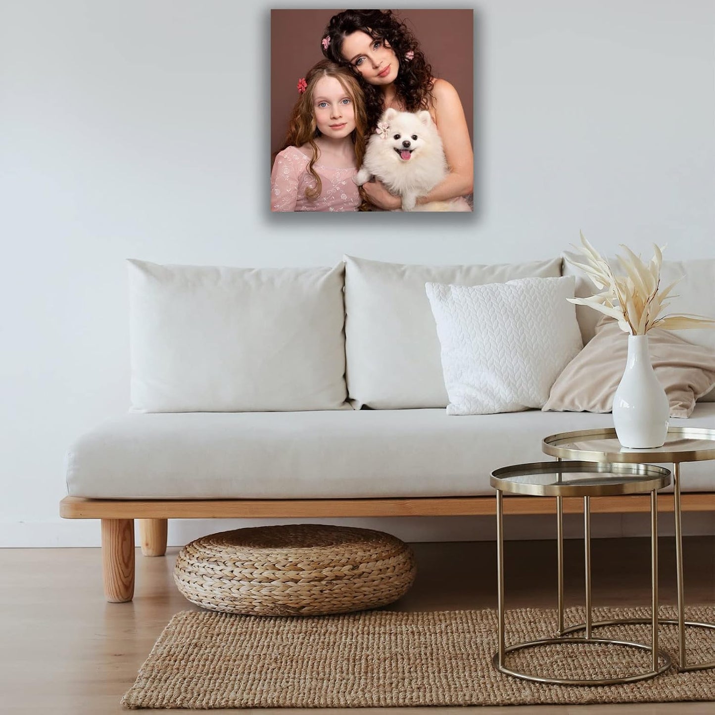 Skiennix Custom Canvas Prints - Personalized Framed Wall Art for Pet & Family Gifts | 8" W x 8" H