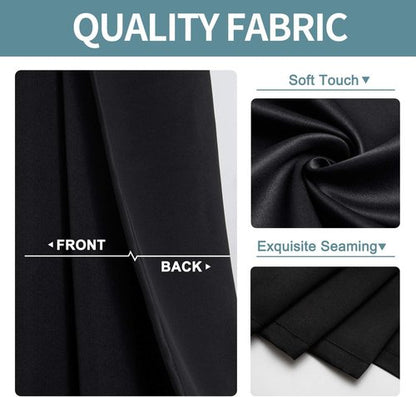ChrisDowa Small Window Curtains - Grommet Thermal Insulated Room Darkening Panels, Black (42 x 36 Inch)