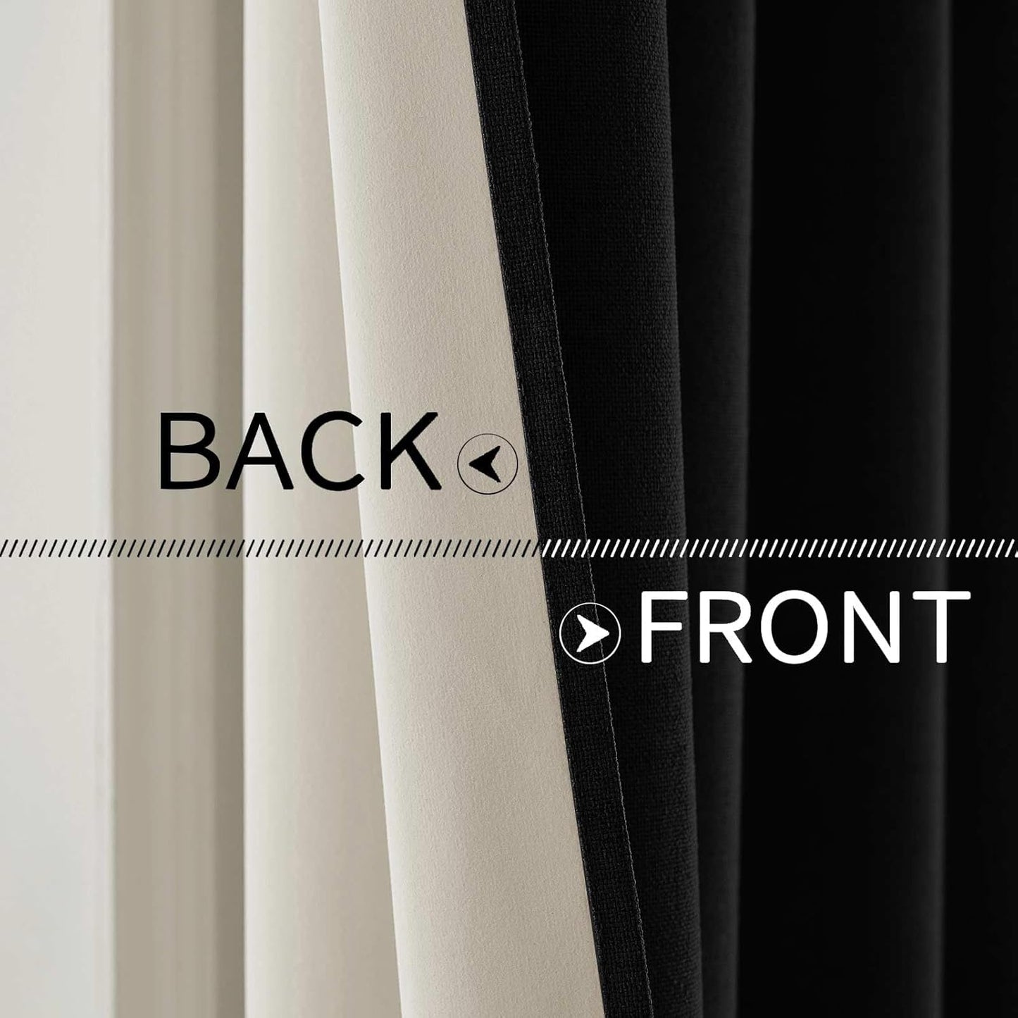 MIULEE Blackout Curtains - 100% Linen Texture Thermal Insulated Drapes | 52x63 Inch (2 Panels)