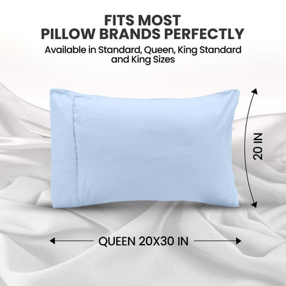 Utopia Bedding Pillow Cases Standard Size 2-Pack – Soft Brushed Microfiber – Envelope Closure – Perfect for Hospitals, Hotels, Guest Rooms – Oeko-TEX Certified, 20x26 Inches (Ice Blue)