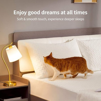 CoolShields Pillow Protector - Waterproof Zippered Covers | Hypoallergenic 2-Pack for Better Sleep