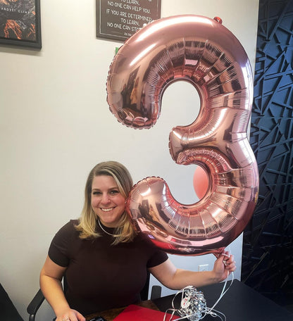 Rose Gold Number 4 Balloon - 40 Inch Giant Foil Balloon for 4th Birthday Party Decorations