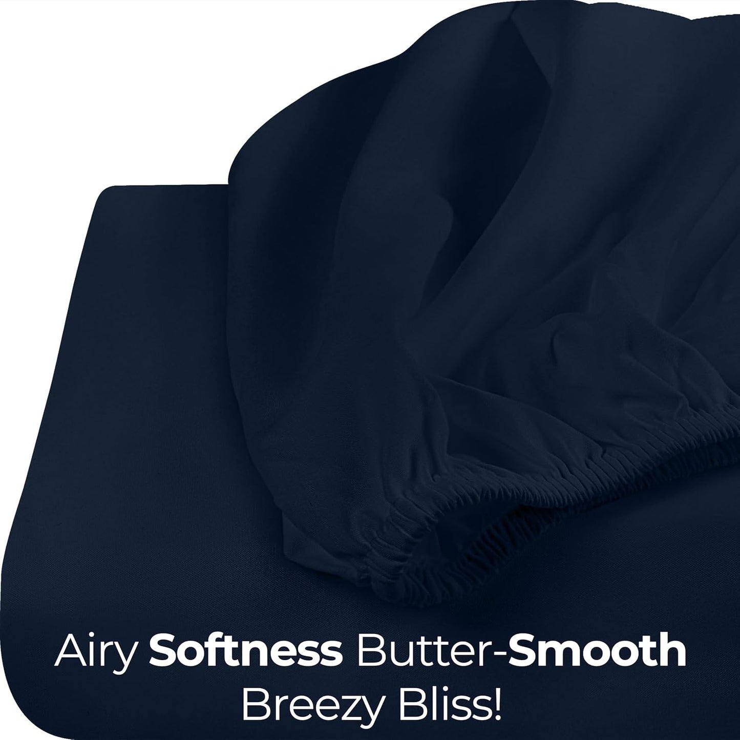 Utopia Bedding King Fitted Sheet - Soft Microfiber - Deep Pocket - Fade Resistant - Navy Color