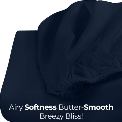 Utopia Bedding King Fitted Sheet - Soft Microfiber - Deep Pocket - Fade Resistant - Navy Color