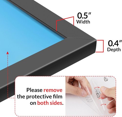 LaVie Home 6x10 Picture Frame - Classic Wall Display Frame with HD Plexiglas | Vertical & Horizontal Use