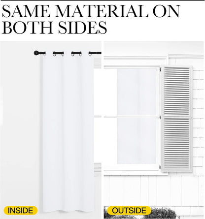 NICETOWN White Window Curtain Panels - 50% Light Blocking for Bedroom & Dining Room | Set of 2 (42" x 50")