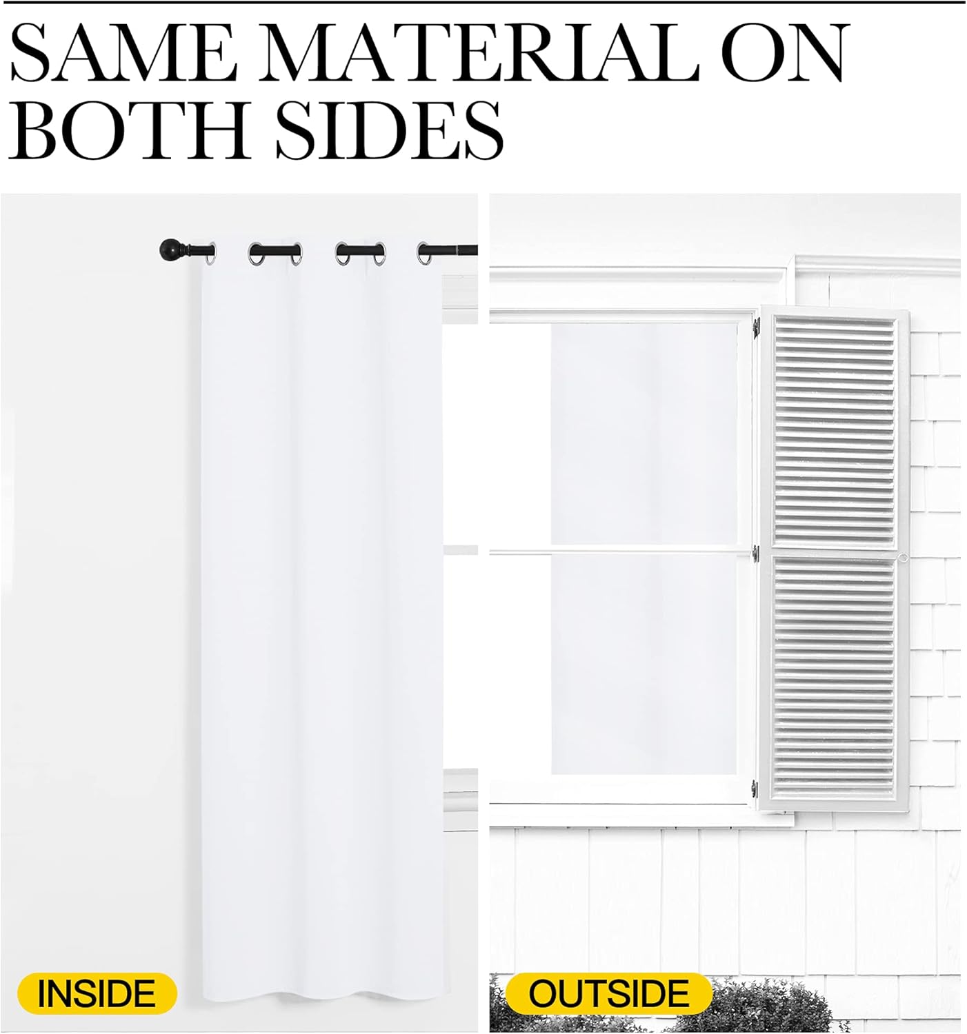 NICETOWN Curtains - Grommet Window Drapes for Small Bedrooms | 50% Light Blocking, 2 Panels, 29x45 Inches, White