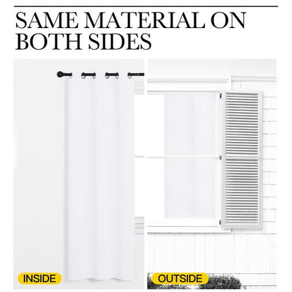 NICETOWN White Window Curtain Panels 50 inch Length, 50% Light Blocking Curtains for Bedroom & Dining Room Window (Set of 2, 42 inches x 50 inches)