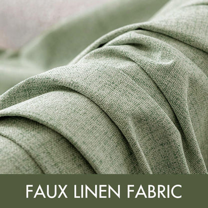 MIULEE Blackout Curtains - 100% Thermal Insulated Linen Texture Drapes | Sage Green, 52x45 Inch (2 Panels)