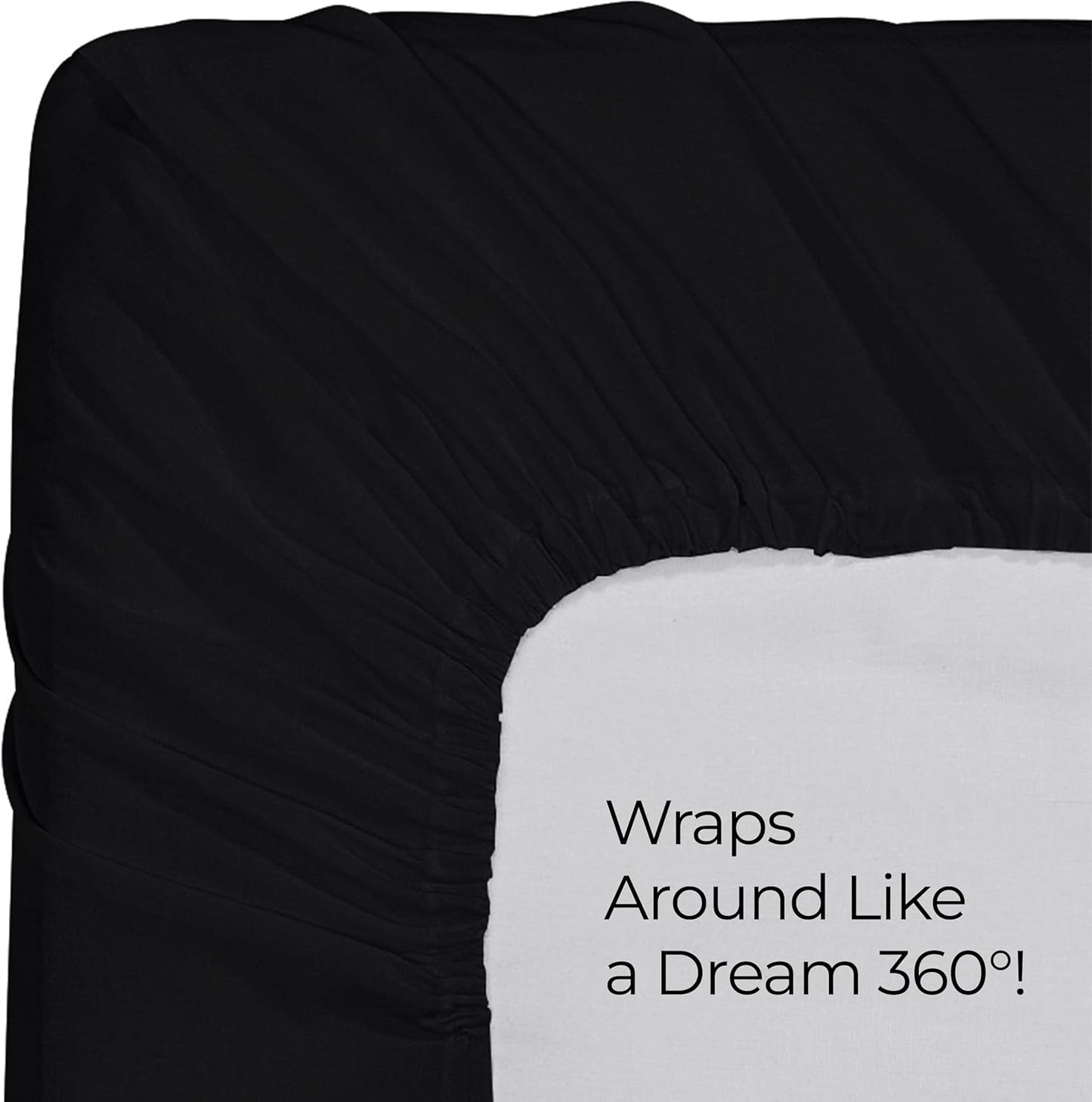 Utopia Bedding Full Fitted Sheet - Deep Pocket Microfiber - Soft, Shrinkage & Fade Resistant - Black