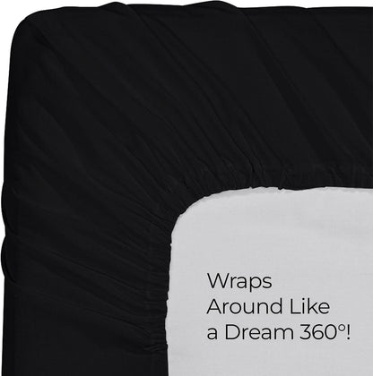 Utopia Bedding Full Fitted Sheet - Deep Pocket Microfiber - Soft, Shrinkage & Fade Resistant - Black