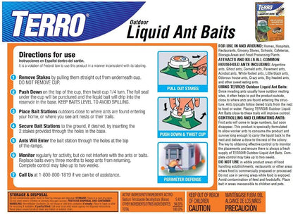 TERRO T1806SR Outdoor Liquid Ant Baits - 2-Pack with 12 Effective Traps for Home Protection