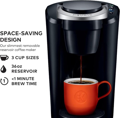 Keurig K-Compact Single-Serve Coffee Maker - 3 Brew Sizes, Smart Start, 36oz Reservoir | Black