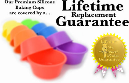 Professional Silicone Baking Cups - Premium 12 Piece Set | Reusable Muffin & Cupcake Pans | BPA Free