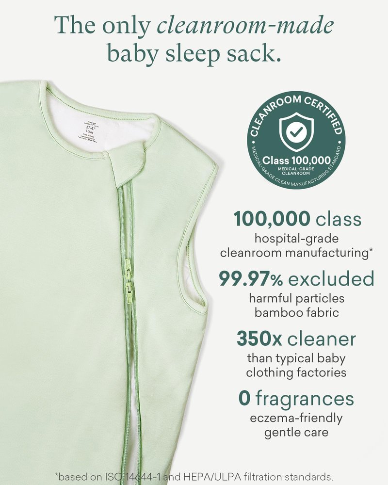 PurComfy Supersoft Sleep Sack 1.0 TOG, Premium Bamboo Viscose Baby Sleeping Bag, 2-Way Safe Zipper Sleep Sacks 6-15 Months (Sage)